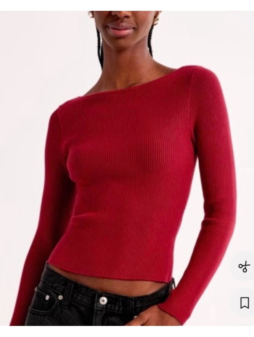 ABERCROMBIE red ribbed long sleeve sweater sz M